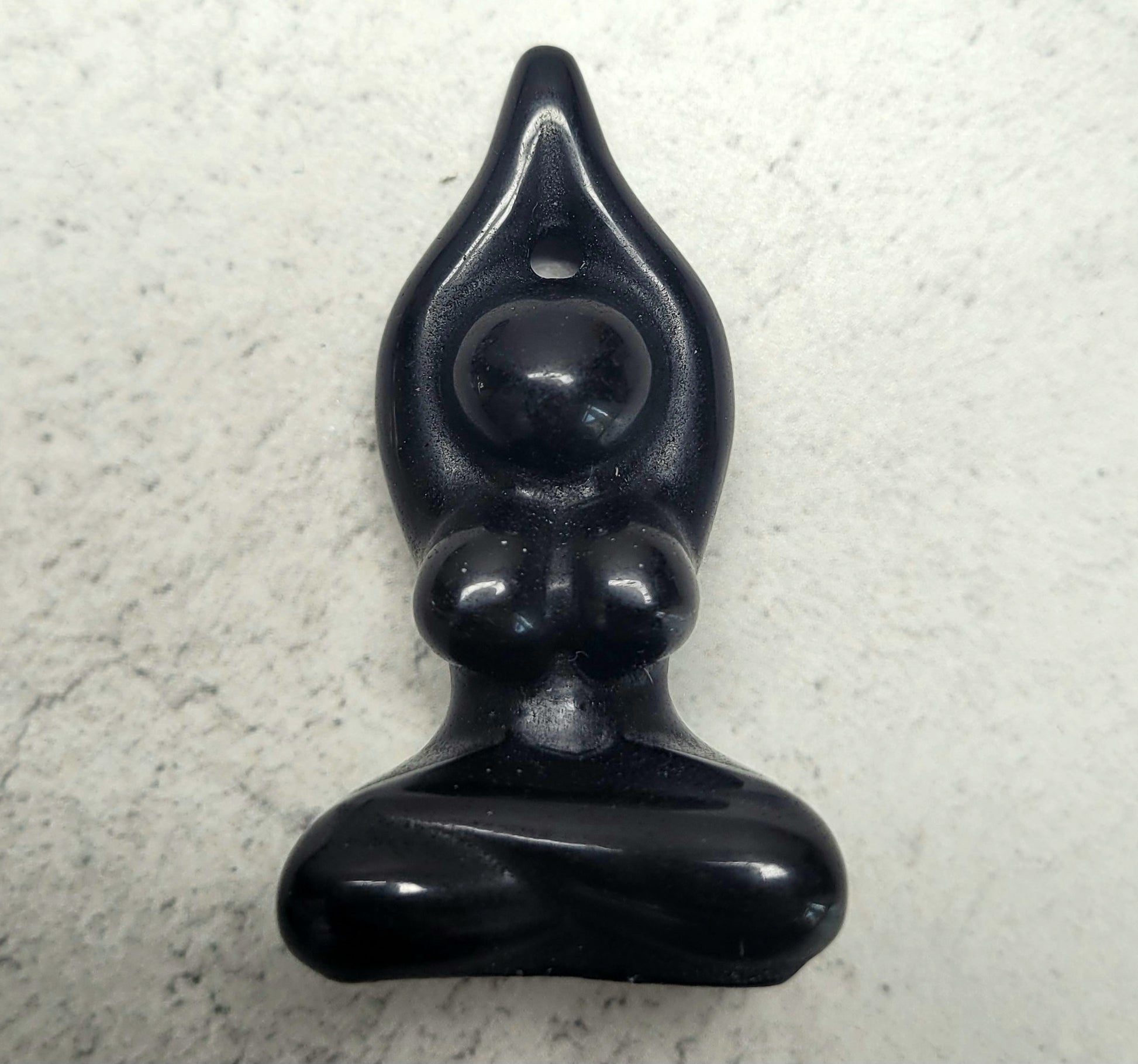 Goddess carving 5cm - Obsidian image