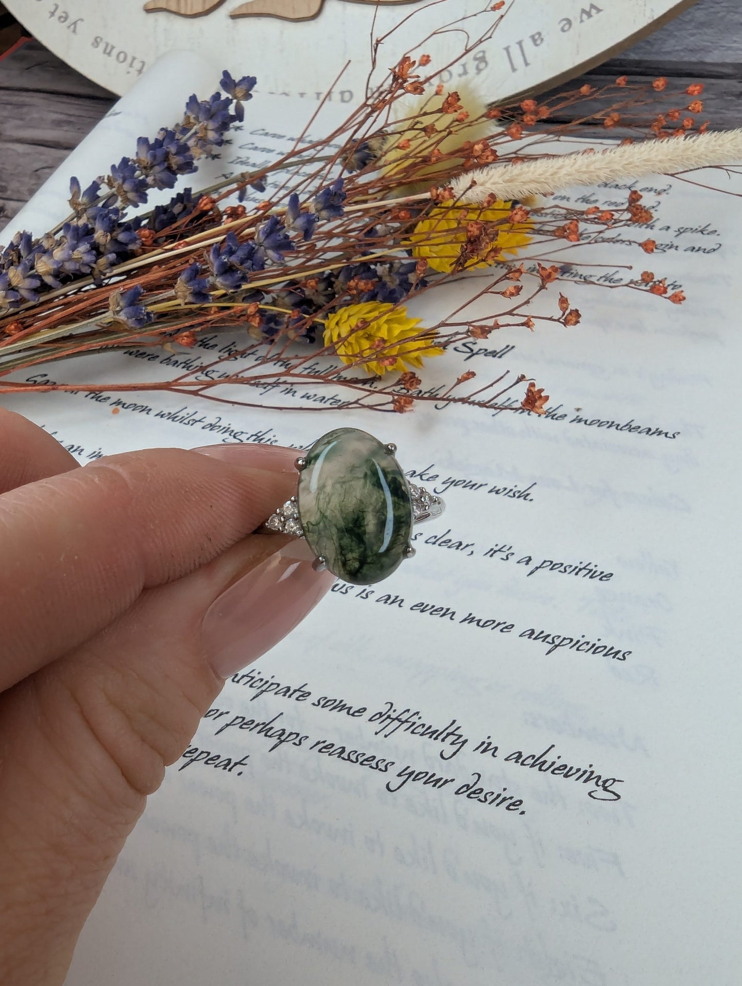 Moss Agate Rings - One image
