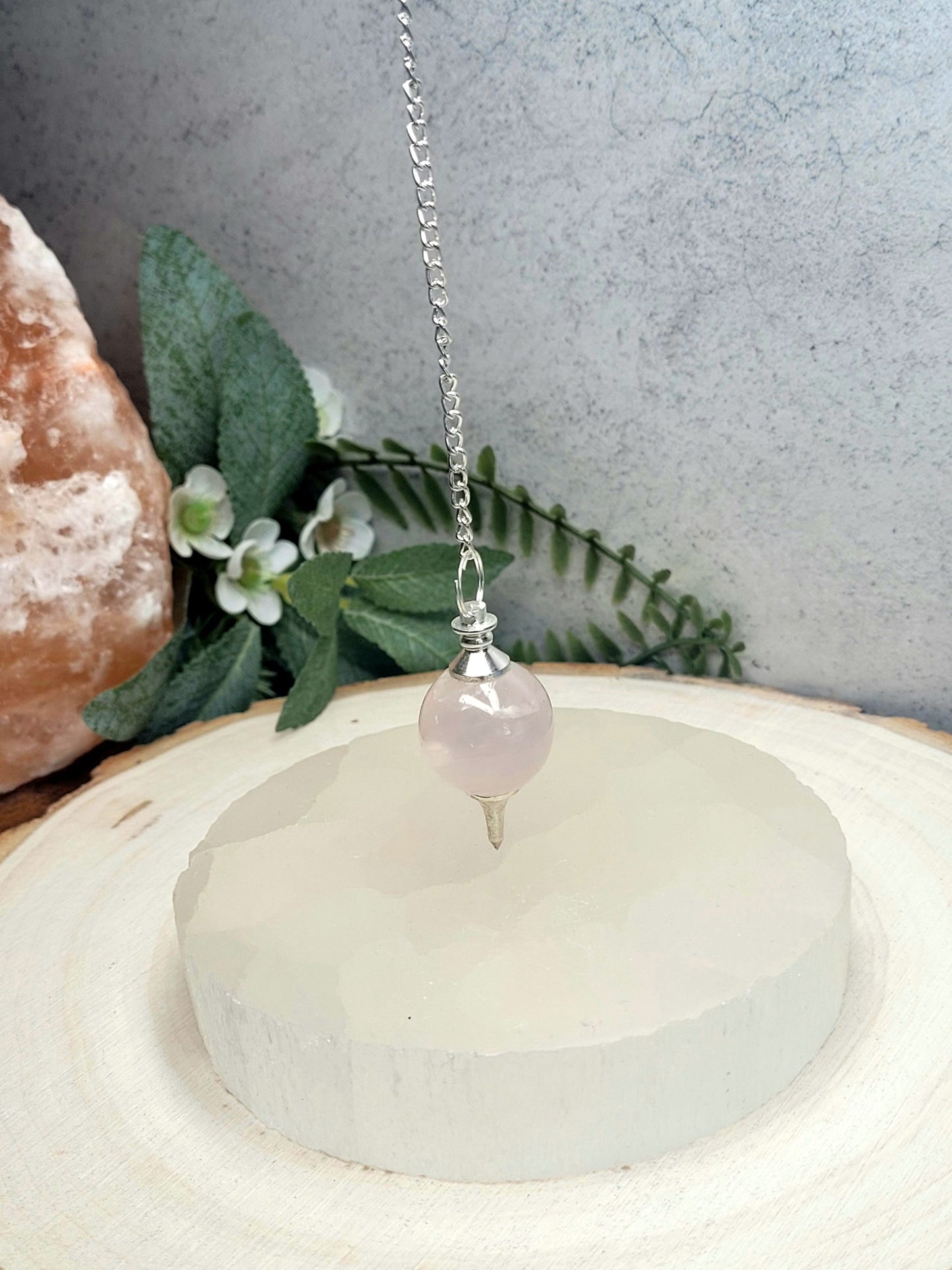 Rose quartz pendulum image 1
