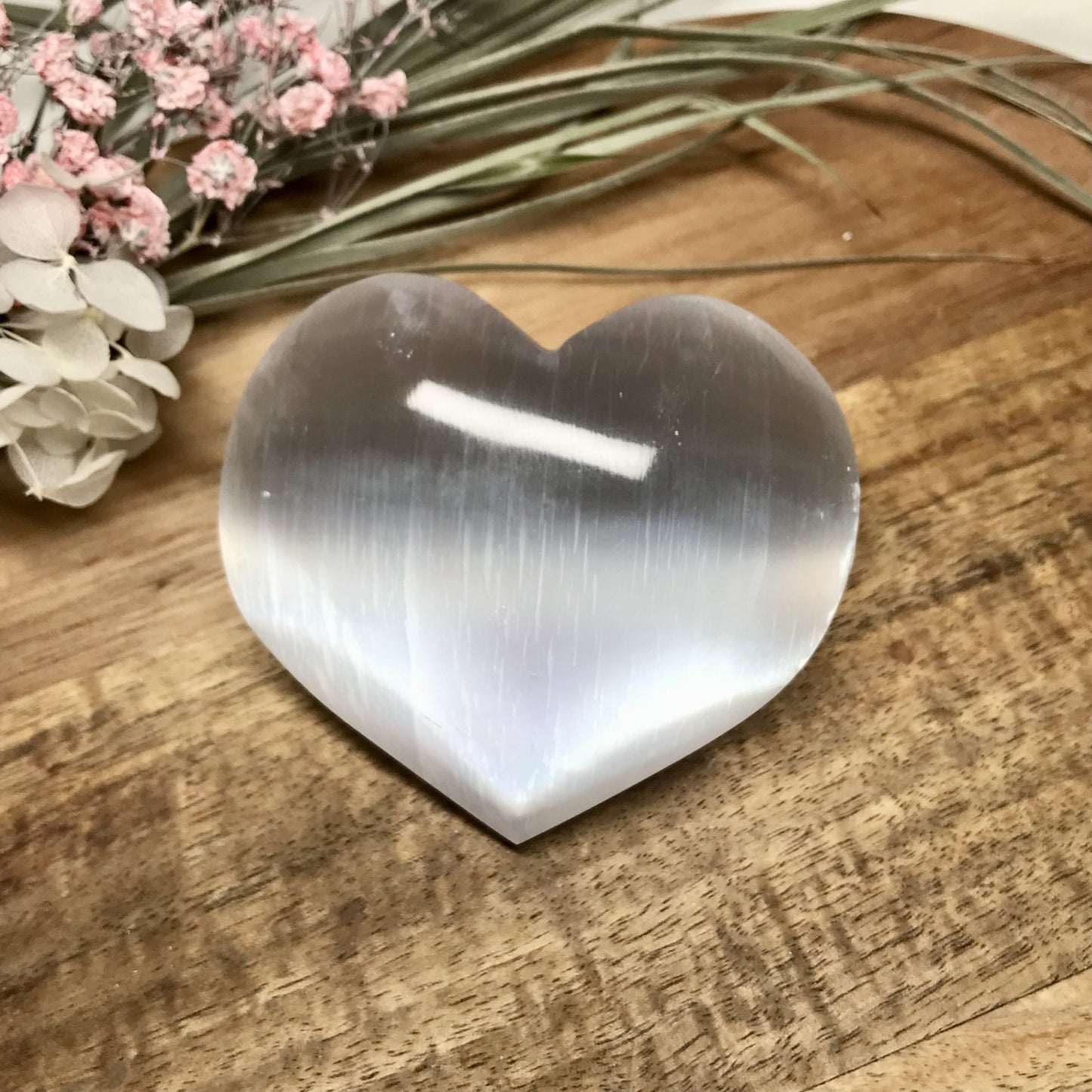 Selenite puff heart 7cm image 1