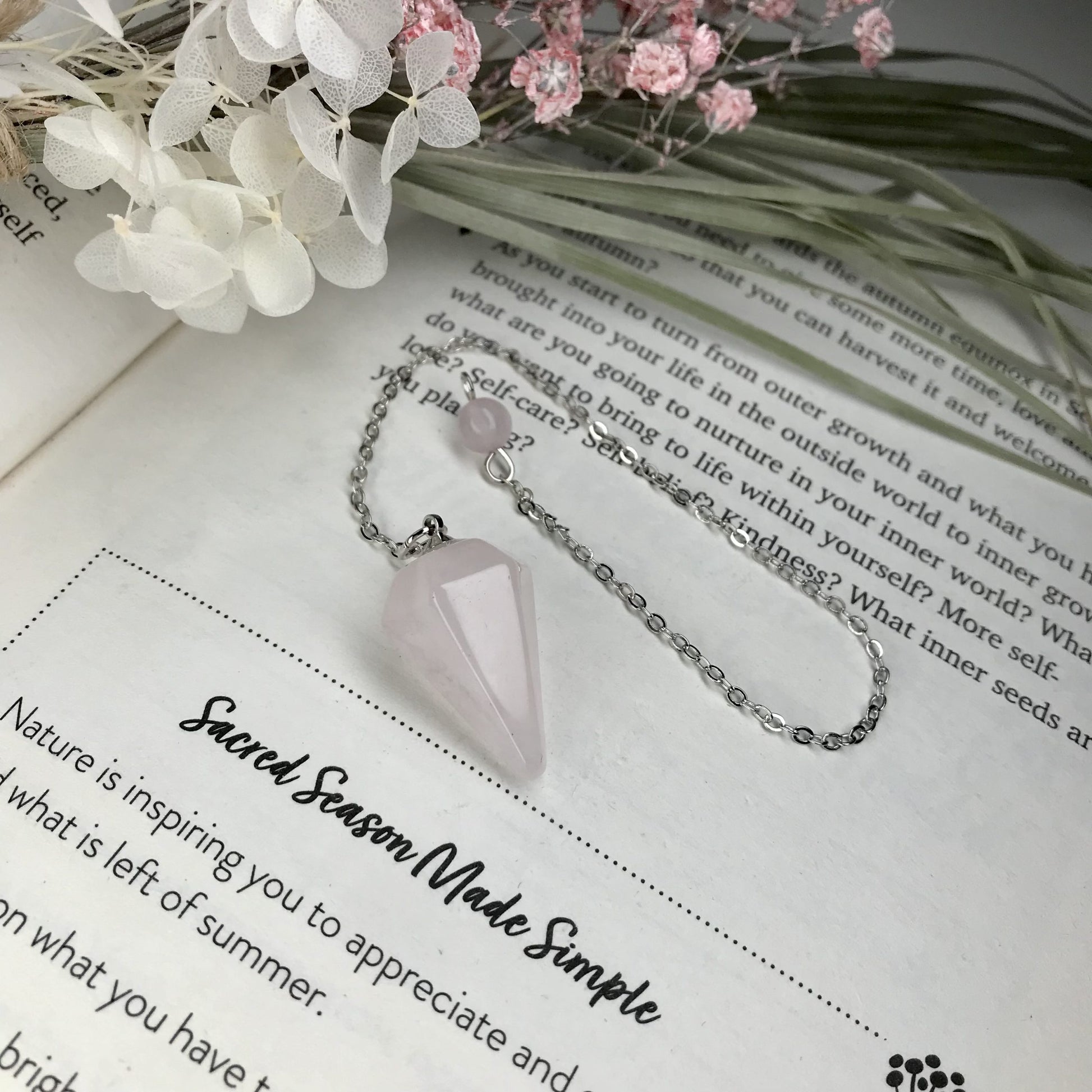 Rose quartz pendulum image 0
