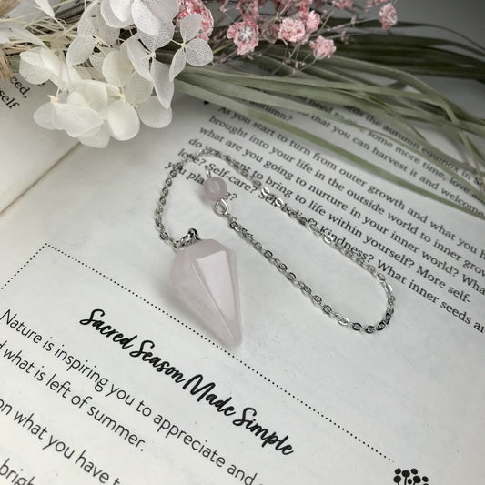 Rose quartz pendulum image 0